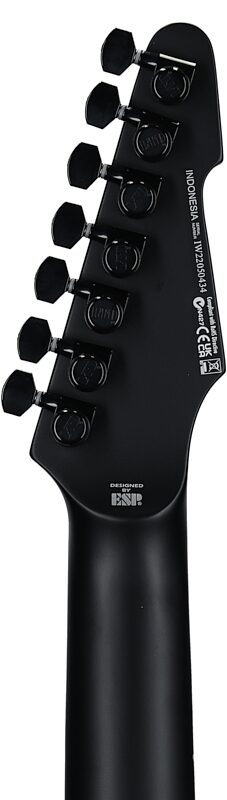open zoom image for ESP LTD Phoenix 7 Baritone Electric Guitar, Black Metal, Headstock Straight Back