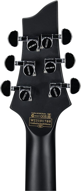 open zoom image for Schecter Machine Gun Kelly Razor Blade Electric Guitar, Metallic Silver, Headstock Straight Back
