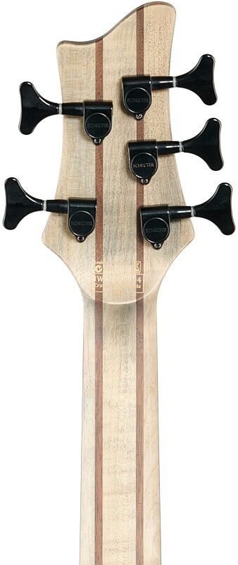 open zoom image for Schecter Riot-5 5-String Electric Bass, Satin Aurora Burst, Headstock Straight Back