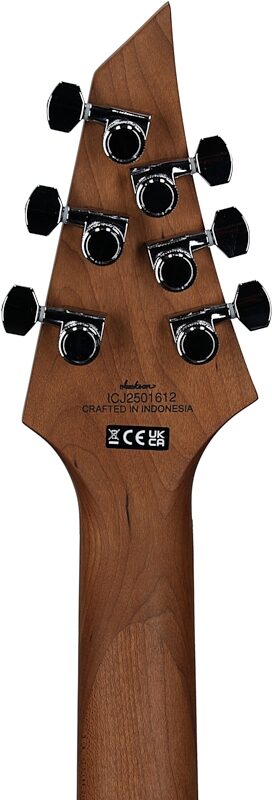 open zoom image for Jackson Pro Series Signature Misha Mansoor Juggernaut HT6 Electric Guitar, Caramelized Maple Fingerboard, Blue Sparkle, Headstock Straight Back