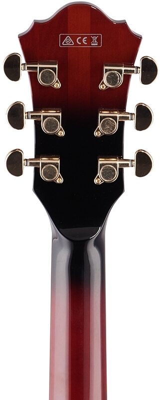 open zoom image for Ibanez Artstar AM153QA Semi-Hollowbody Electric Guitar (with Case), Dark Brown Sunburst, Headstock Straight Back