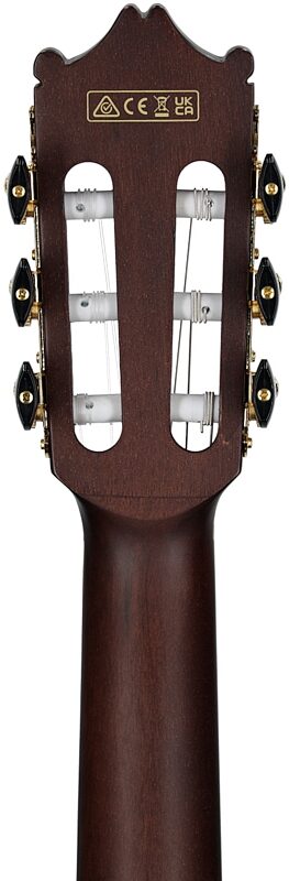 open zoom image for Ibanez GA35TCE Thinline Classical Acoustic-Electric Guitar, Sapphire Red, Headstock Straight Back