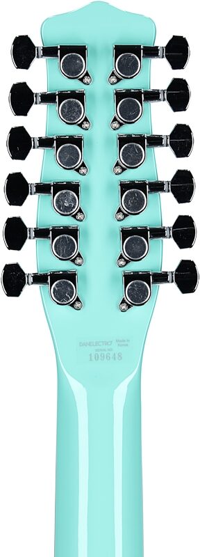 open zoom image for Danelectro 59 Vintage 12-String Electric Guitar, Dark Aqua, Headstock Straight Back