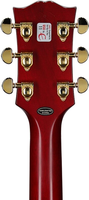 open zoom image for Epiphone 1959 ES-355 Semi-Hollow Electric Guitar (with Case), Cherry Red, Headstock Straight Back