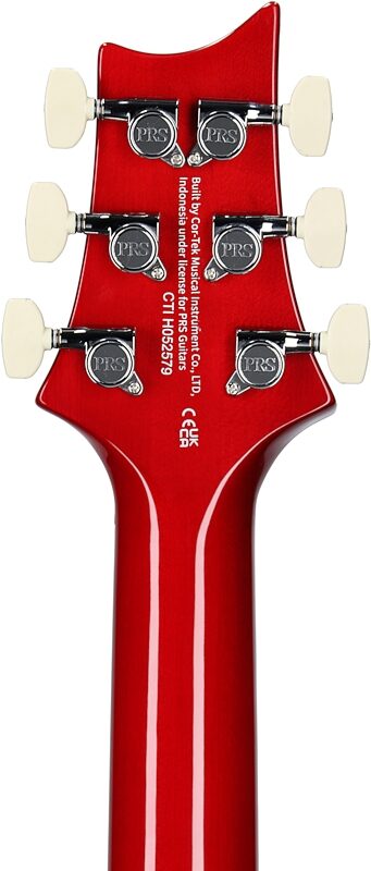 open zoom image for PRS SE Custom 24 V2 Electric Guitar (with Gig Bag), Charcoal Cherry Burst, Headstock Straight Back