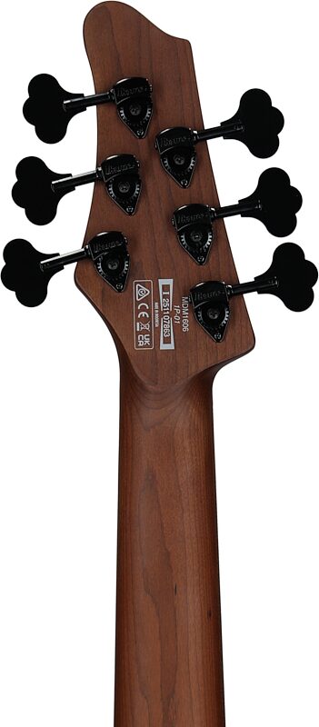 open zoom image for Ibanez MDM1606 Mode Electric Bass, 6-String (with Gig Bag), Natural Mocha Low Gloss, Headstock Straight Back