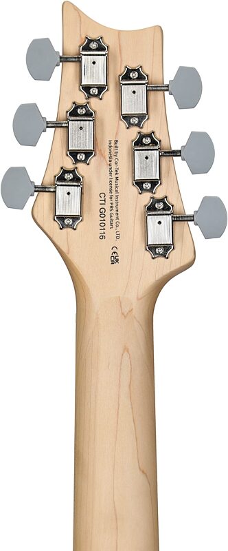 open zoom image for PRS Paul Reed Smith SE Silver Sky Electric Guitar, Maple Fretboard (with Gig Bag), Nylon Blue, Headstock Straight Back