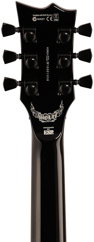 open zoom image for ESP LTD Gary Holt GH-600 Electric Guitar (with Case), Black, Headstock Straight Back
