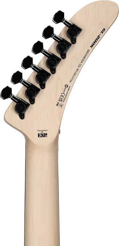 open zoom image for ESP LTD GL200K George Lynch Kamikaze Electric Guitar, Black, Headstock Straight Back