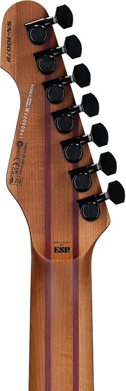 open zoom image for ESP LTD SN1007 Baritone Electric Guitar, Black Blast, Headstock Straight Back