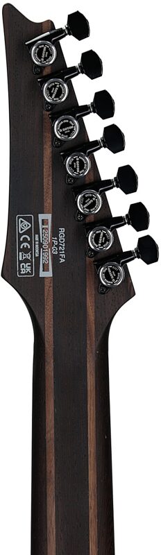 open zoom image for Ibanez RGD721FA Electric Guitar, Stained Wine Red Burst, Headstock Straight Back