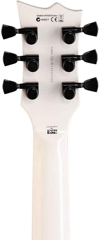 open zoom image for ESP LTD James Hetfield Iron Cross Electric Guitar (with Case), Snow White, Headstock Straight Back