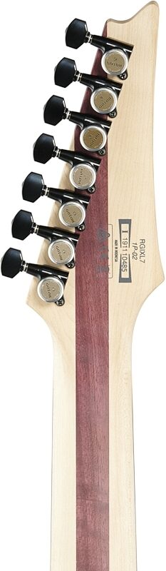 open zoom image for Ibanez RGIXL7 Iron Label Electric Guitar, 7-String, Black Flat, Headstock Straight Back