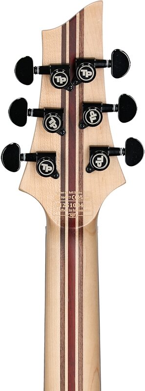open zoom image for Schecter C-1 Pale Moon Ebony Electric Guitar, Left-Handed, Natural Satin Black Burst, Headstock Straight Back