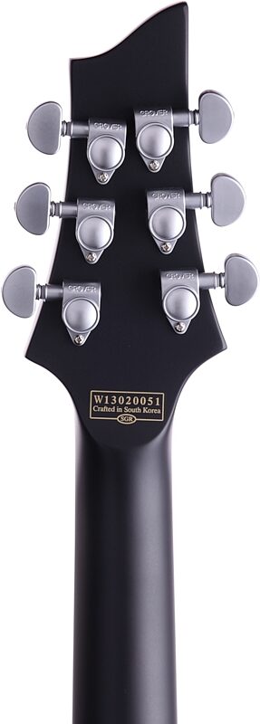 open zoom image for Schecter Damien Platinum 6 Electric Guitar, Satin Black, Headstock Straight Back
