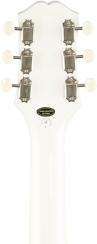 open zoom image for Epiphone Crestwood Custom Electric Guitar, Polaris White, Headstock Straight Back