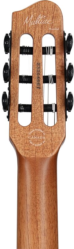 open zoom image for Godin Multiac Mundial Classical Acoustic-Electric Guitar (with Gig Bag), Arctic Blue, Headstock Straight Back