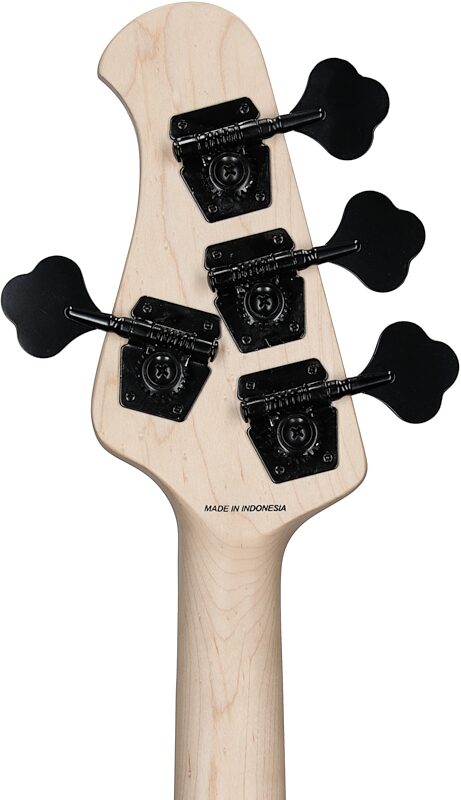 open zoom image for Sterling by Music Man Ray4HH Electric Bass Guitar, Stealth Black, Jatoba Fretboard, Headstock Straight Back