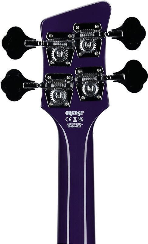 open zoom image for Orange Glenn Hughes Signature O Bass Electric Bass, Purple, Headstock Straight Back