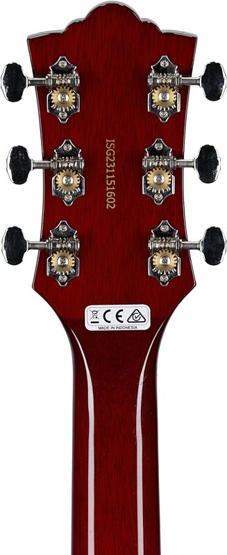 open zoom image for Guild Polara Deluxe Electric Guitar, Cherry Red, Headstock Straight Back