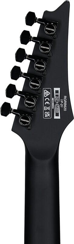 open zoom image for Ibanez RGRB620 Iron Label Electric Guitar, Black Flat, Headstock Straight Back