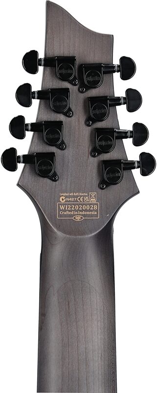 open zoom image for Schecter Omen Elite-8 Multiscale Electric Guitar, 8-String, Blue Burst, Headstock Straight Back