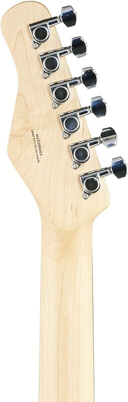 open zoom image for Michael Kelly 59 Thinline Electric Guitar, Natural Top, Gloss Black, Headstock Straight Back