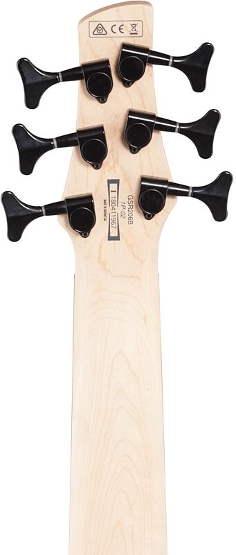 open zoom image for Ibanez GSR206 6-String Electric Bass, Walnut Flat, Headstock Straight Back