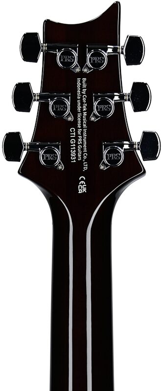 open zoom image for PRS Paul Reed Smith SE Custom 24 Electric Guitar (with Gig Bag), Exclusive Orange Tiger Smokeburst, Headstock Straight Back