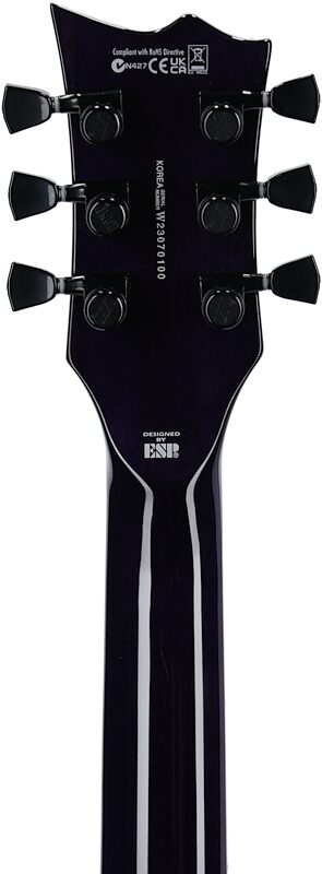 open zoom image for ESP LTD EC-1000-QM Electric Guitar, with EMG Pickups, See-Thru Purple Sunburst, Headstock Straight Back