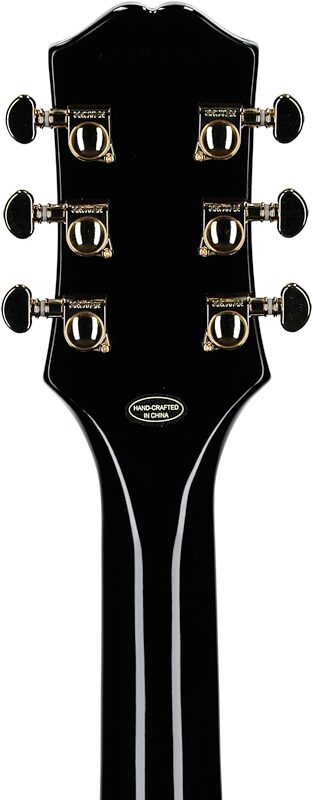 open zoom image for Epiphone Inspired by Gibson SG Custom Electric Guitar, Left-Handed (with Gig Bag), Ebony, Headstock Straight Back