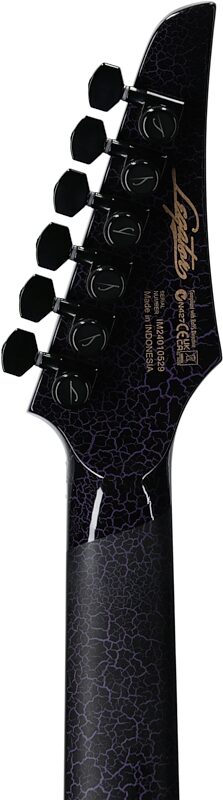 open zoom image for Legator Ninja 6 Floyd Rose Electric Guitar, Purple Crackle, Headstock Straight Back