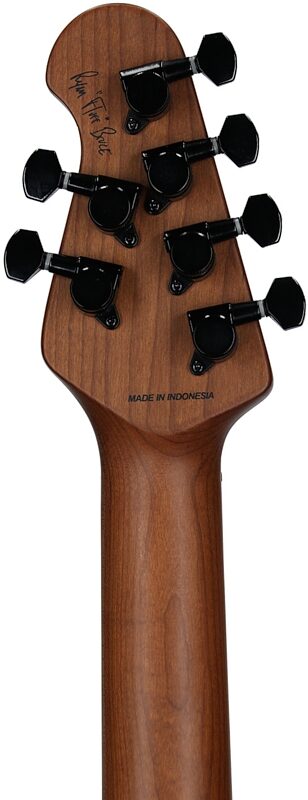 open zoom image for Sterling by Music Man Ryan "Fluff" Bruce StingRay Electric Guitar, Amana Boat Blue, Roasted Maple Fretboard, Open Box (Very Good), Headstock Straight Back