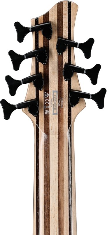 open zoom image for Ibanez Bass Workshop BTB7 Multiscale Bass Guitar, Natural Mocha, Headstock Straight Back