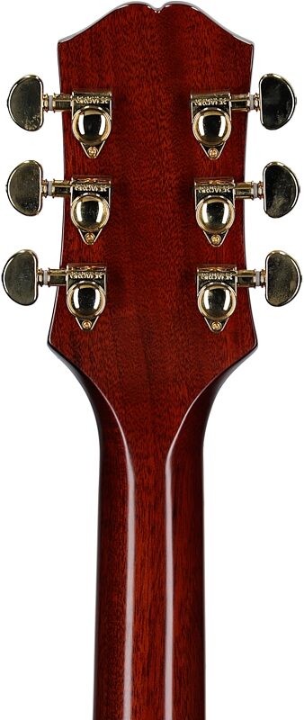 open zoom image for Epiphone Inspired by Gibson Hummingbird Standard EC Acoustic-Electric Guitar (with Gig Bag), Cherry Sunburst, Headstock Straight Back