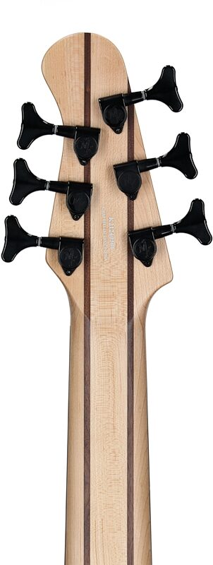 open zoom image for Michael Kelly Pinnacle 6 Electric Bass, 6-String, Cherry Burl, Headstock Straight Back