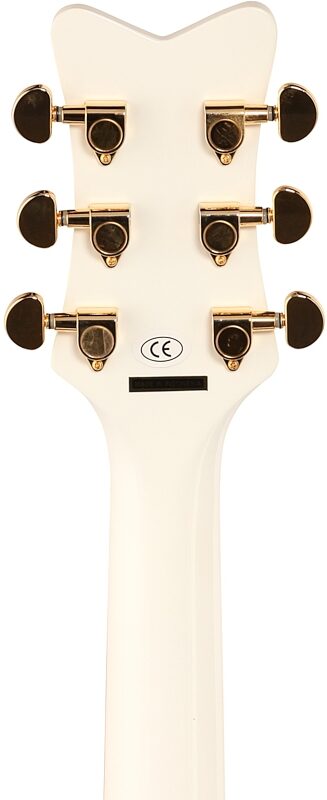 open zoom image for Gretsch G5021WPE Rancher Penguin Parlor Acoustic-Electric Guitar, White, Headstock Straight Back