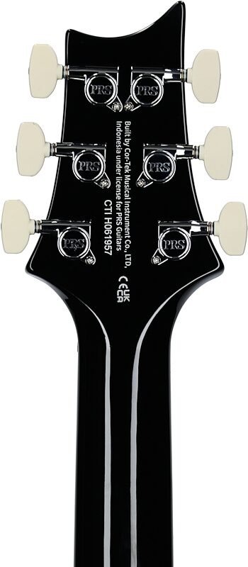 open zoom image for PRS Paul Reed Smith SE Custom 24 Semi-Hollowbody Piezo Electric Guitar (with Gig Bag), Charcoal Burst, Open Box (Very Good), Headstock Straight Back