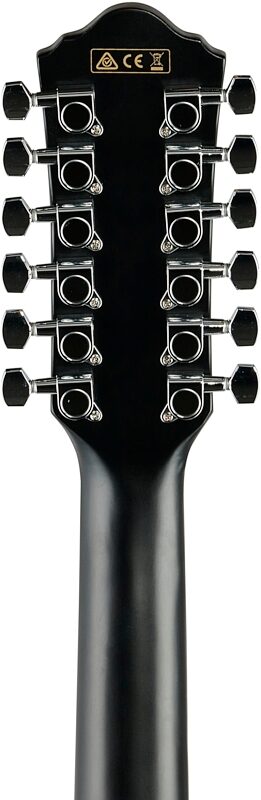 open zoom image for Ibanez AEG5012 Acoustic-Electric Guitar, 12-String, Black, Headstock Straight Back