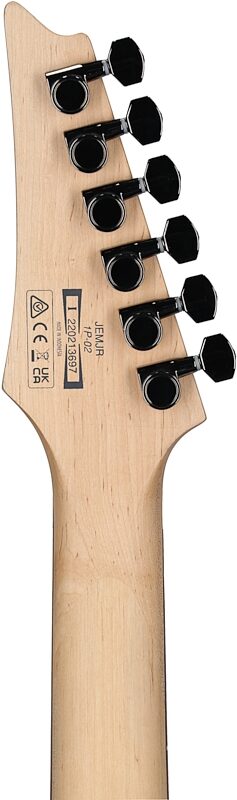 open zoom image for Ibanez Steve Vai JEM Junior Electric Guitar, Black, Headstock Straight Back