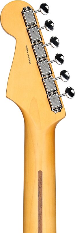open zoom image for Fender Lincoln Brewster Signature Stratocaster Electric Guitar, Maple Fingerboard (with Case), Olympic White, Headstock Straight Back