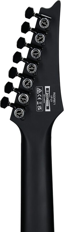 open zoom image for Ibanez RGDRB71 Iron Label Electric Guitar, 7-String, Black Flat, Headstock Straight Back