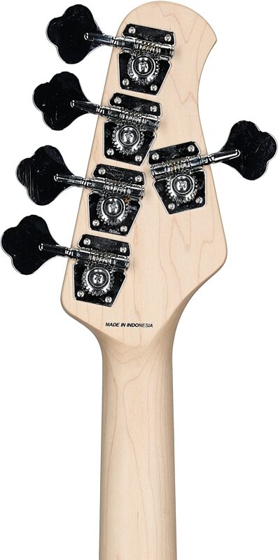 open zoom image for Sterling by Music Man Ray5LH Electric Bass, Left-Handed, Chopper Blue, Hard Maple Fretboard, Headstock Straight Back