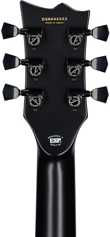 open zoom image for ESP E-II Eclipse Electric Guitar (with Case), Black Satin, Headstock Straight Back