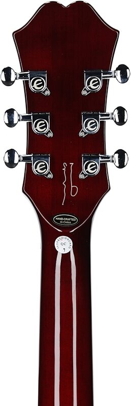 open zoom image for Epiphone Noel Gallagher Riviera Electric Guitar (with Case), Dark Wine Red, Headstock Straight Back