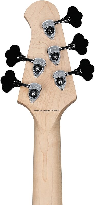 open zoom image for Lakland Skyline 55-01 Electric Bass, 5-String, 3-Tone Sunburst, Open Box (Very Good), Headstock Straight Back