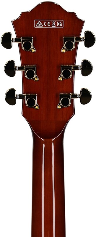 open zoom image for Ibanez AG95MG Artcore EXP Hollowbody Electric Guitar, Dark Amber, Headstock Straight Back
