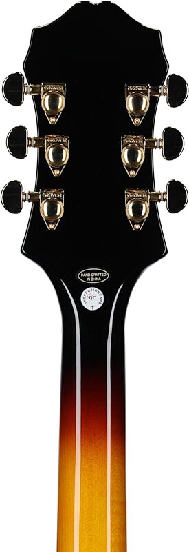 open zoom image for Epiphone Broadway Archtop Hollowbody Electric Guitar (with Gig Bag), Vintage Sunburst, Headstock Straight Back