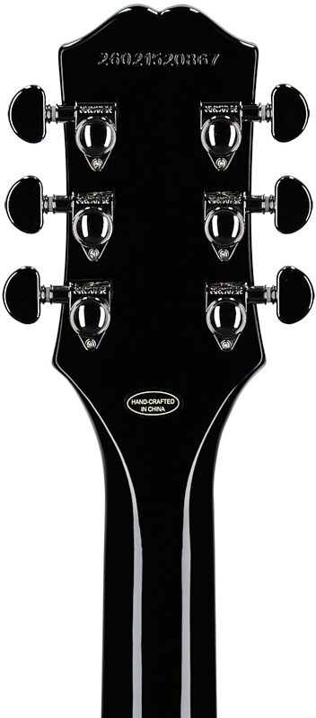 open zoom image for Epiphone Inspired by Gibson SG Standard Electric Guitar, Left-Handed (with Gig Bag), Ebony, Headstock Straight Back