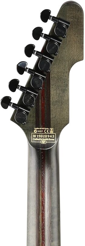 open zoom image for Schecter E1 SLS Elite Electric Guitar, Evil Twin, Headstock Straight Back